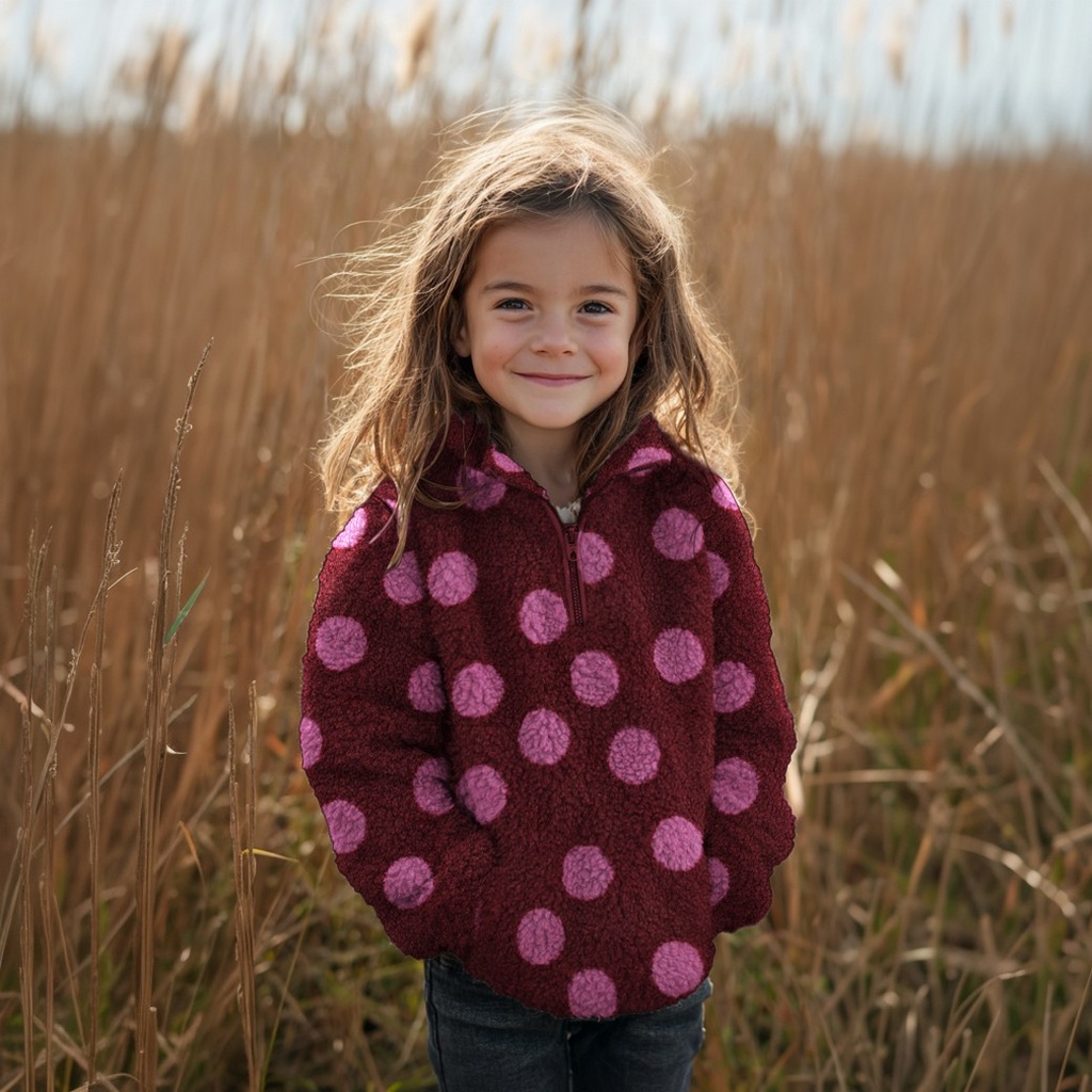 Teddy Jacquard Big Dots Burgundy