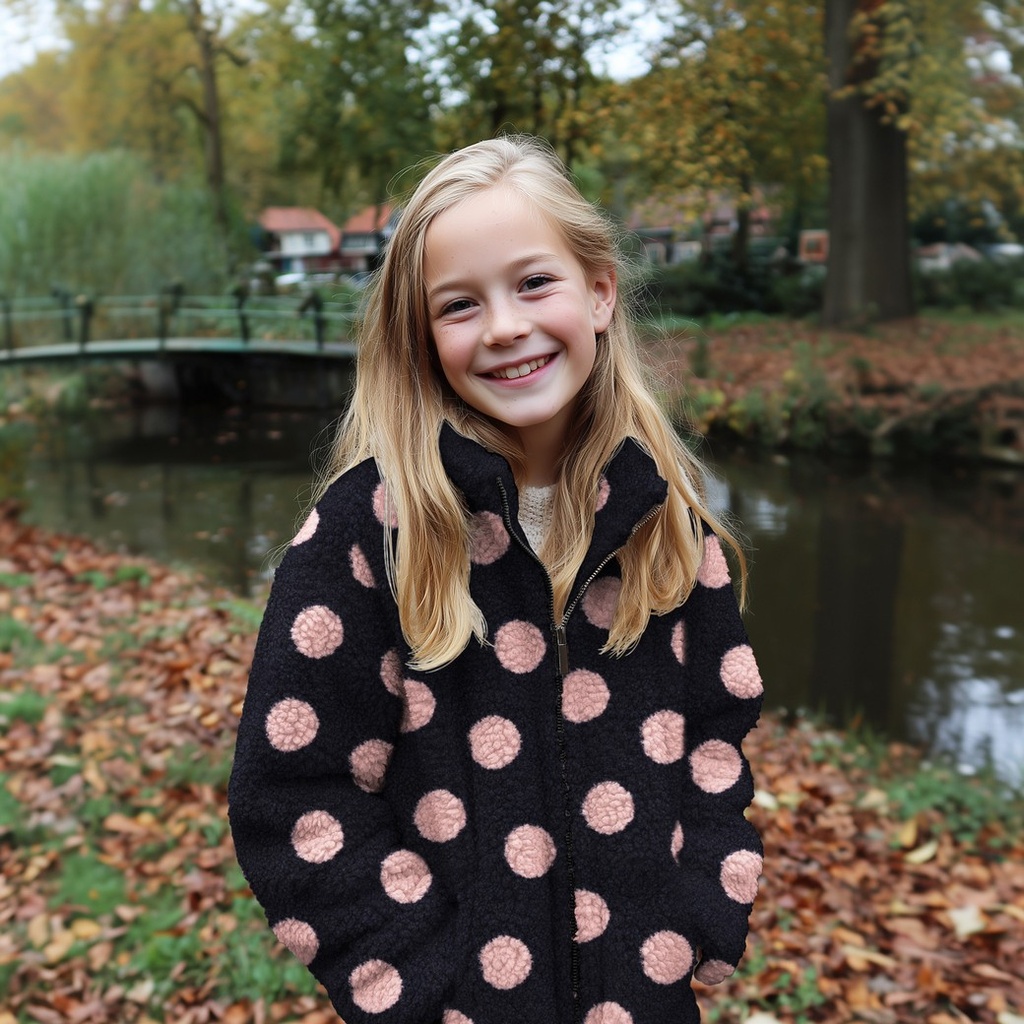 Teddy Jacquard Big Dots Navy