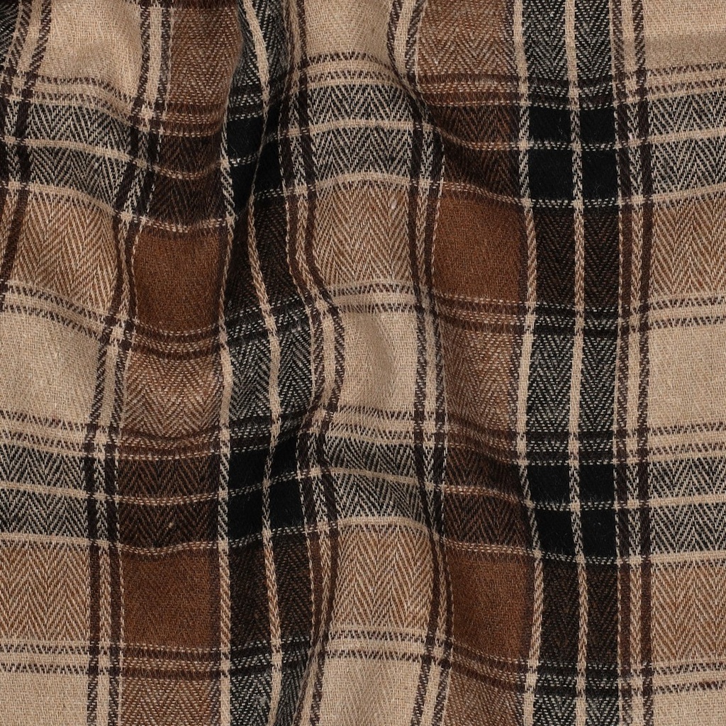 Brushed Yarn dyed Checks Beige/Brown