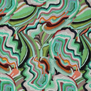 Dubbeljersey Roma Colourfull Ripples Green