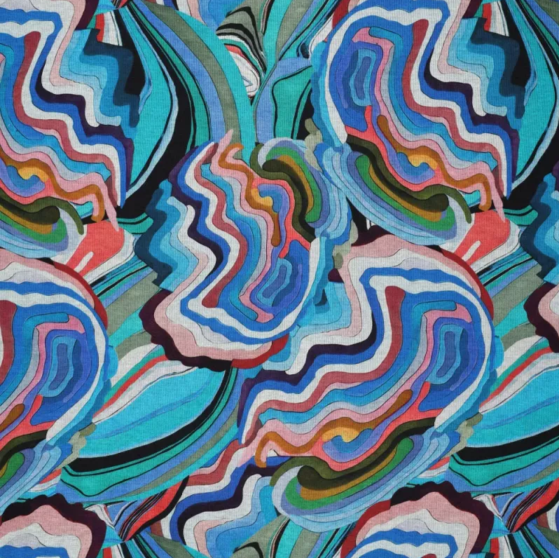 Dubbeljersey Roma Colourfull Ripples Blue