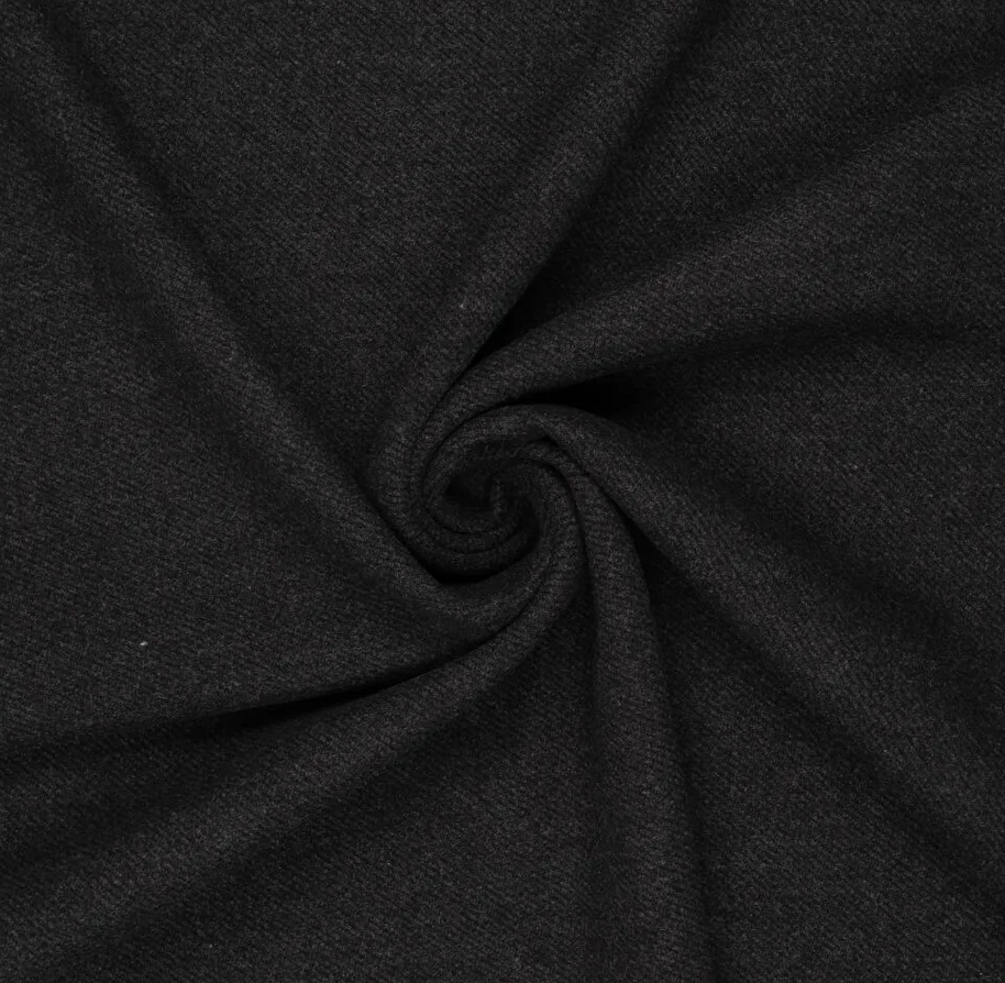 Mantelstof Knitted Cashmere Touch Dark Grey