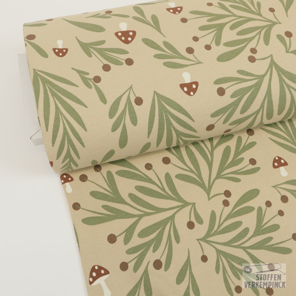Terry Crêpe Paddenstoelen Beige