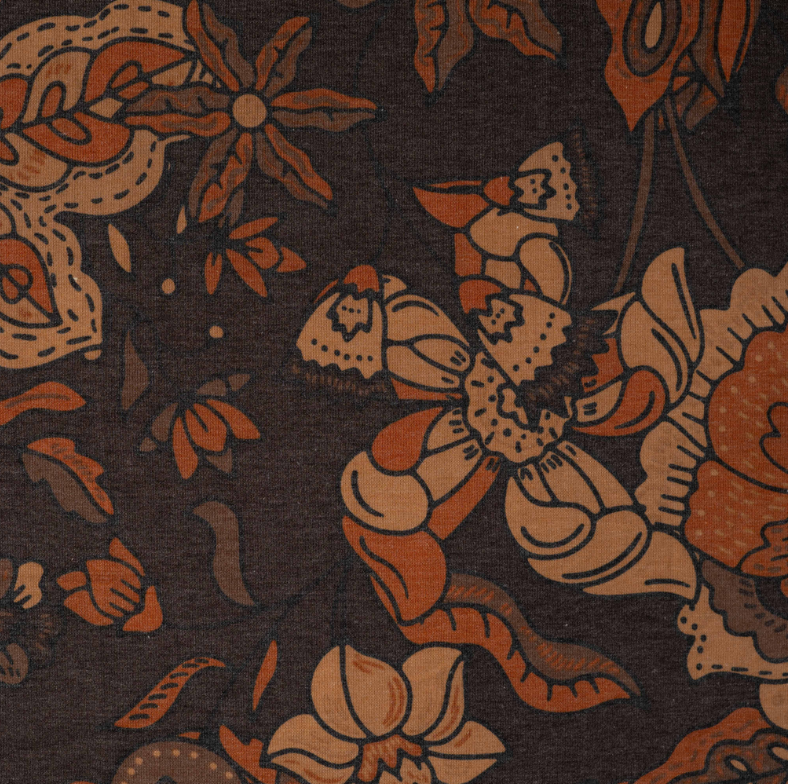 Jersey Print Flora Brown