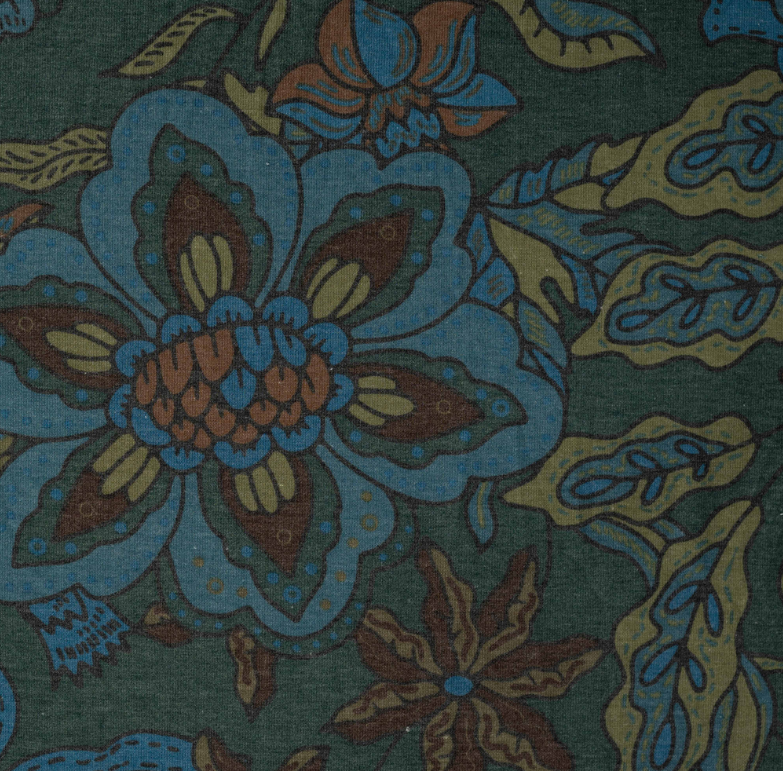 Jersey Print Flora Petrol