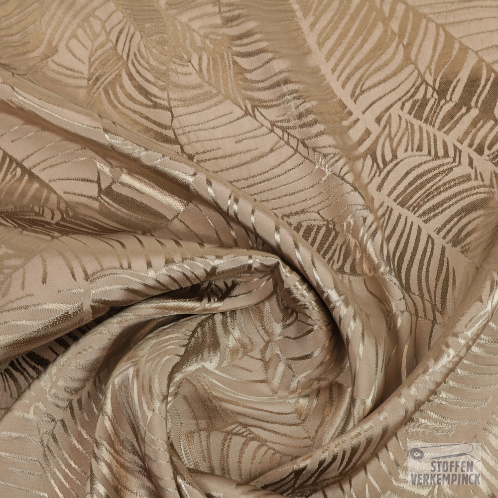 Viscose Jacquard Leaves Taupe