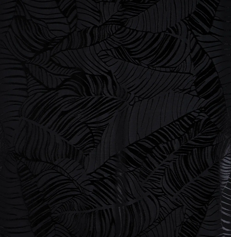 Viscose Jacquard Leaves Black