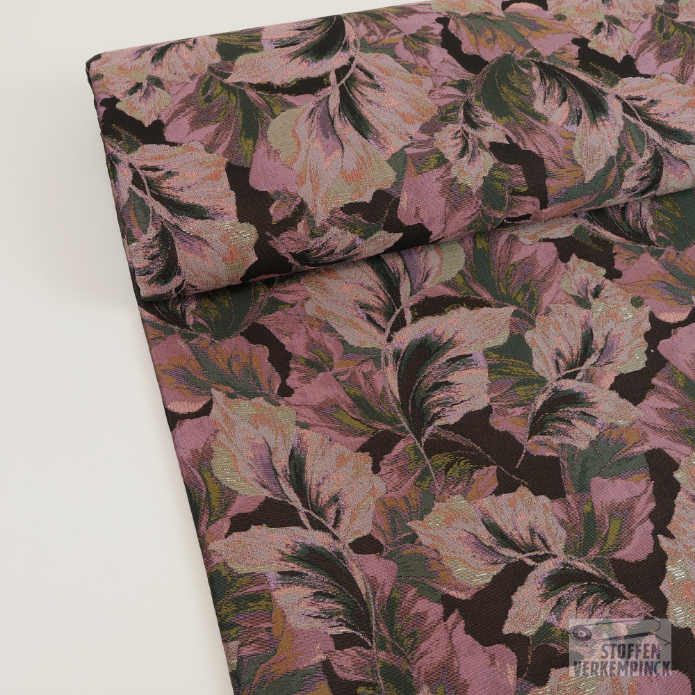 fancy Jacquard Leaves Old Pink