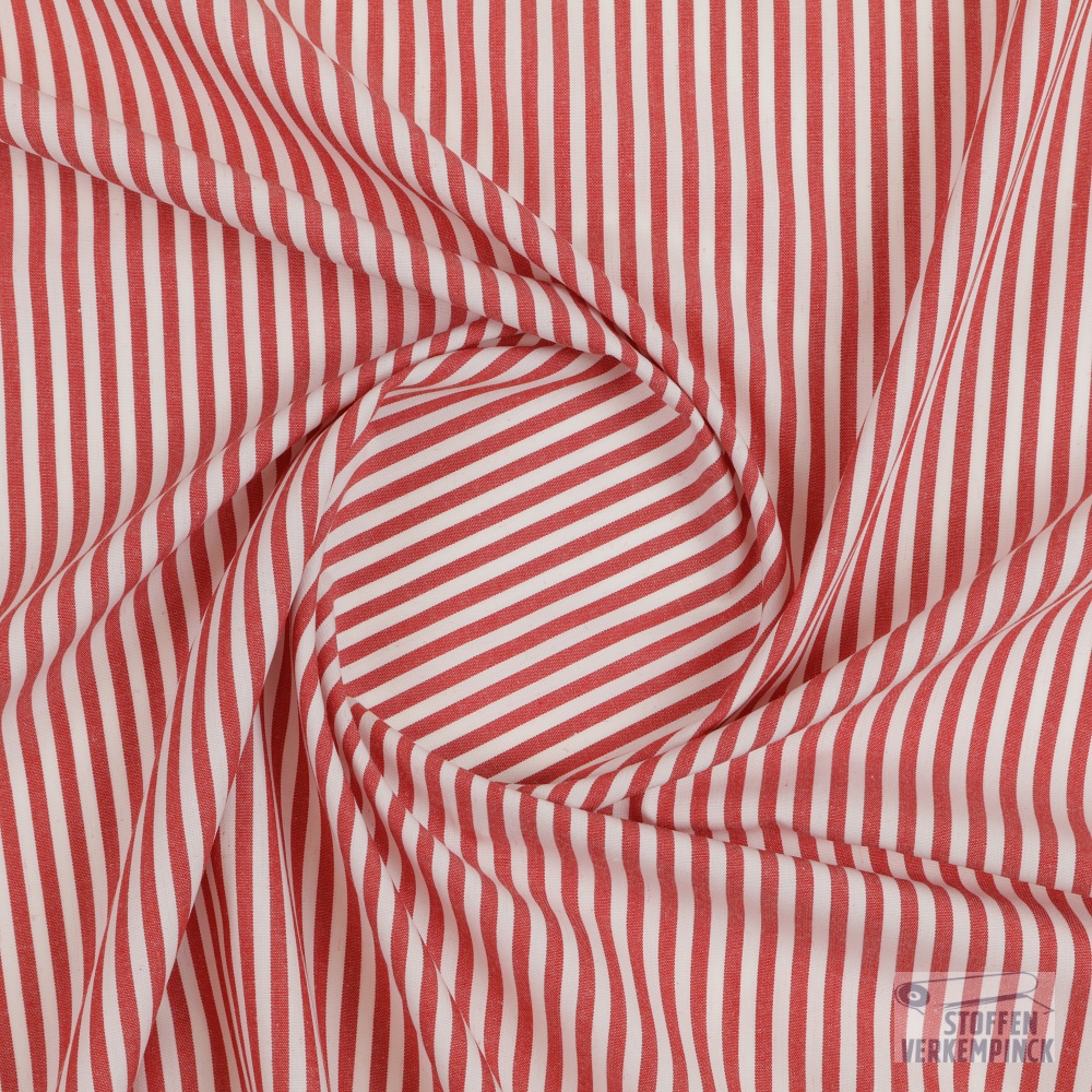 Popeline 50 mm. Stripes Red
