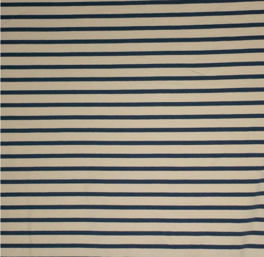 Jersey Katoen Yd Stripe Ecru/Navy