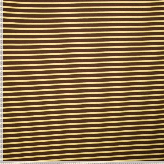 Jersey Katoen Yd Stripe Brown/Vanille