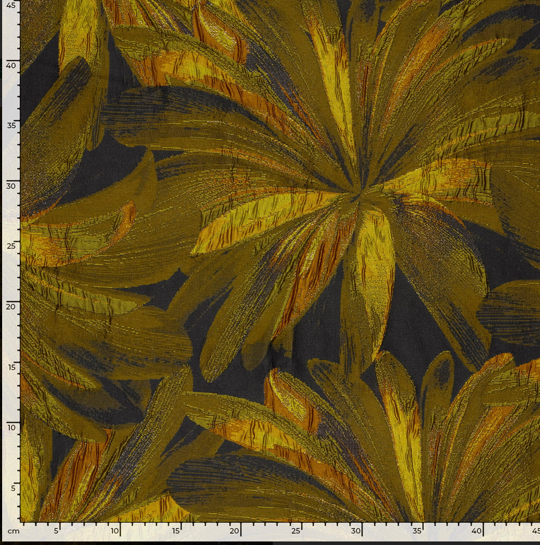 Jacquard Lamée Big Flower Ochre