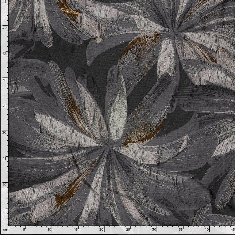 Jacquard Lamée Big Flower Grey