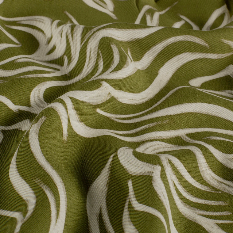 Viscose Twill Leaf Pattern Olive