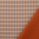 Mantelstof Doubles Faces Small Check Dark Orange