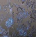 Jacquard Lurex Flowered Blue