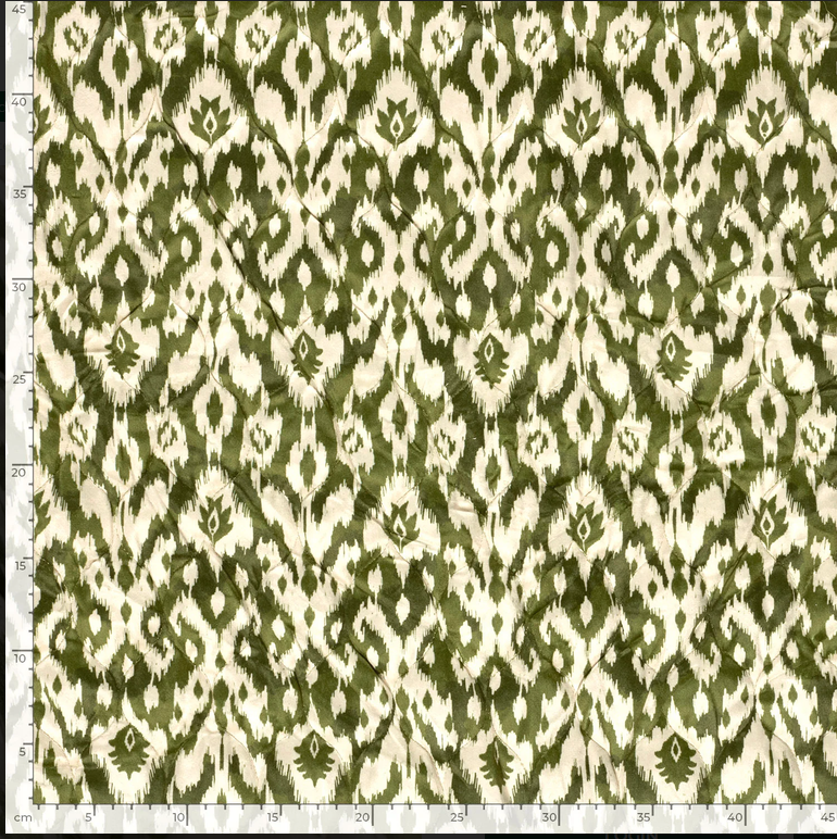 Matelassé Velvet Ecru/Olive