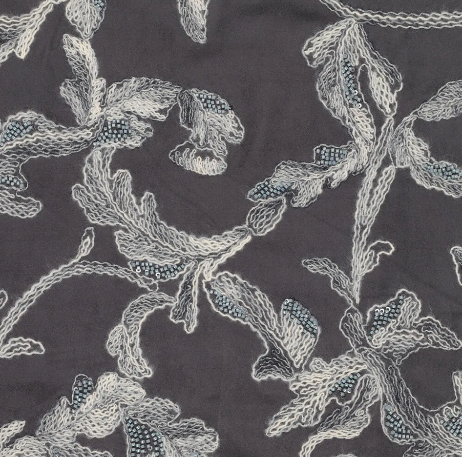 Suède Fantasia Embroidery Grey