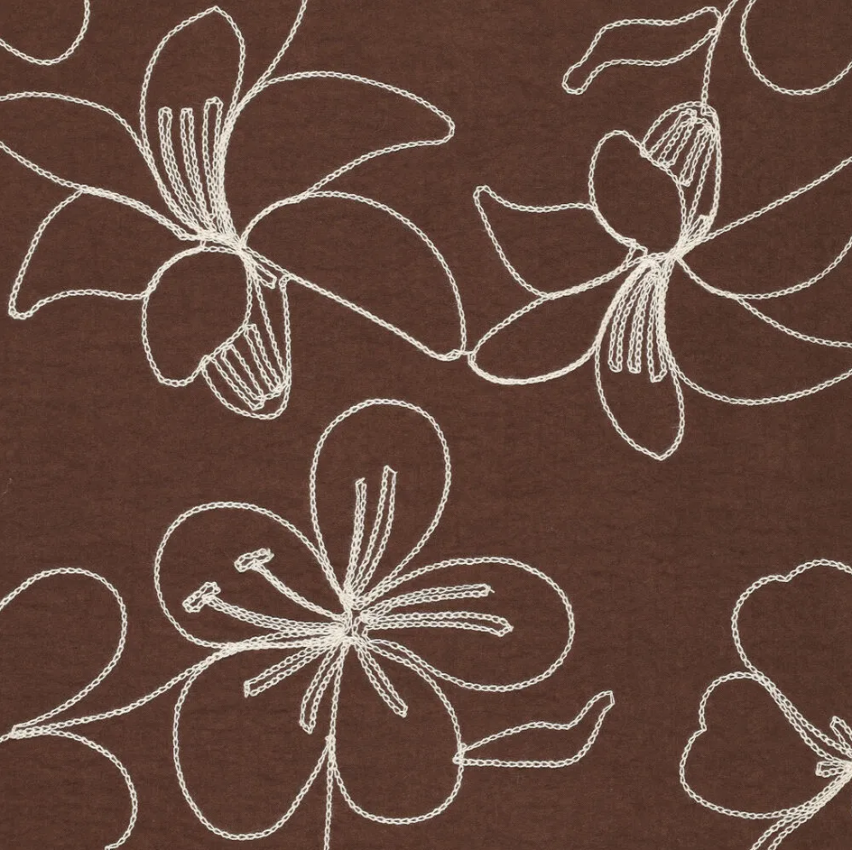 Peach Skin Embroidery Brown