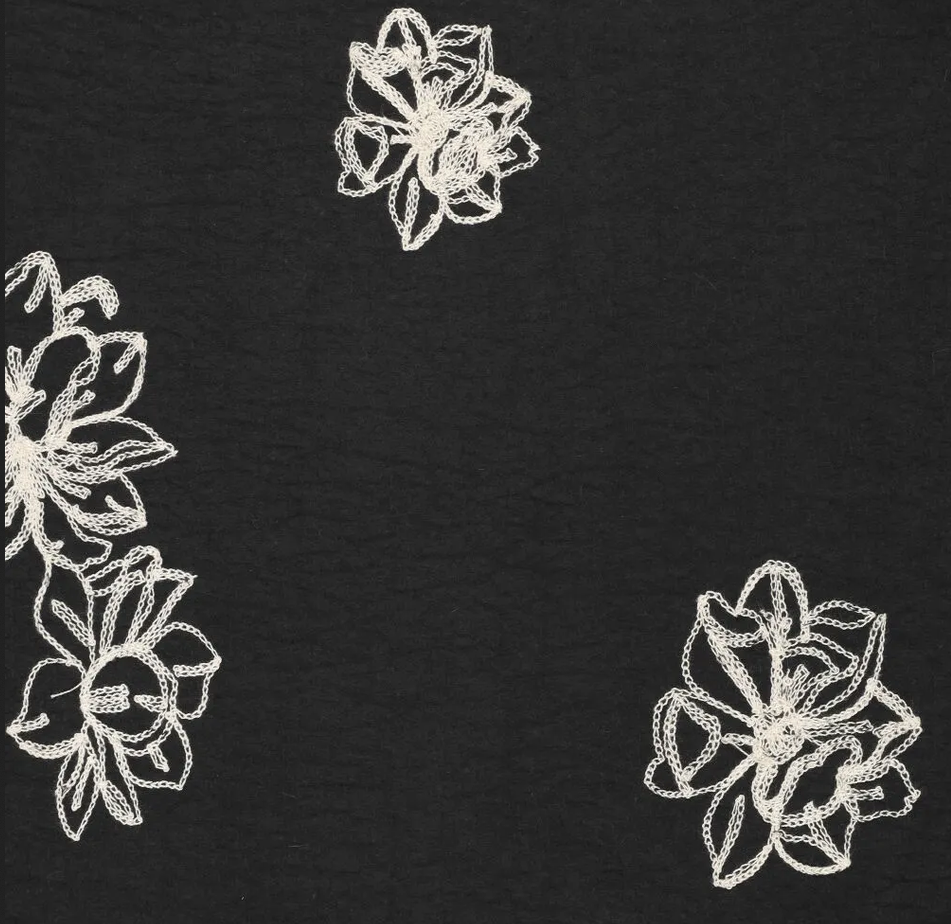 Peach Skin Embroidery Anthracite