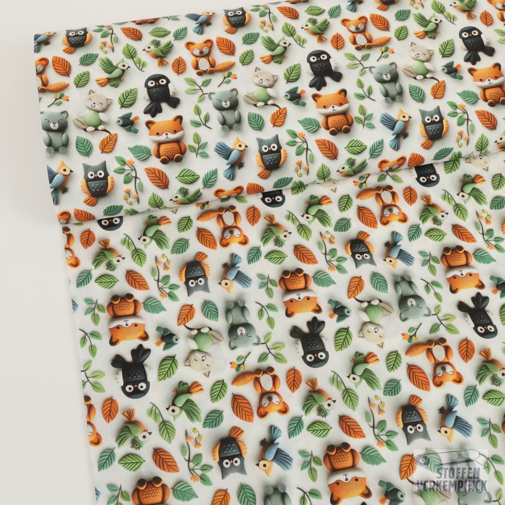Popeline Digital Forest Animals