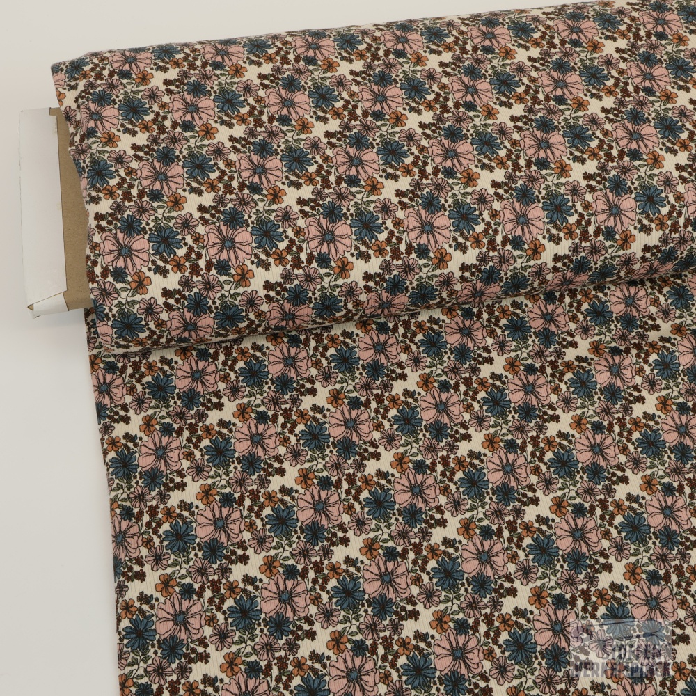 Ribjersey Print Flowers Beach Sand