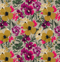 Katoen Digital Print Violet Cambrica Ocre/Fuchsia