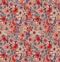 Katoen Digital Print Flowered Giada  Rouge/Blue