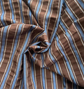 Seersucker Rayures Sam tisse teint Cacao/Cobalt