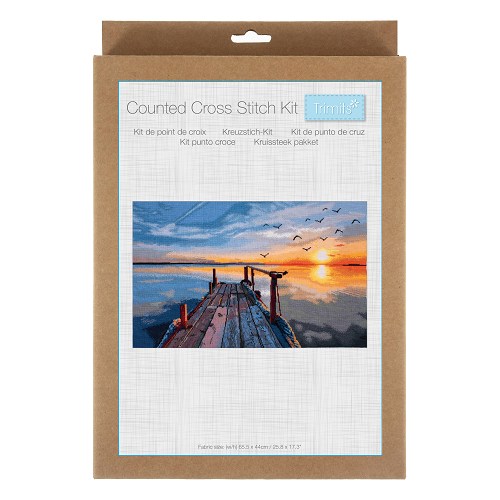 Kruissteekpakket groot formaat 59cmx37,5cm Zonsondergang