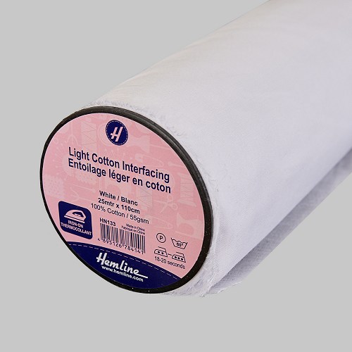 Plakkatoen 110cm licht wit 55g/m2  