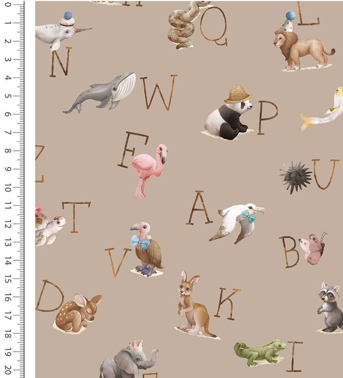 Flanel Digital Alphabet Beige