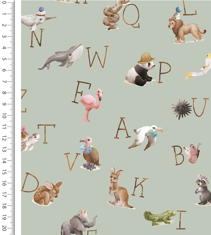 Flanel Digital Alphabet Mint