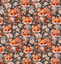 Jersey Digital Floral Fox Orange