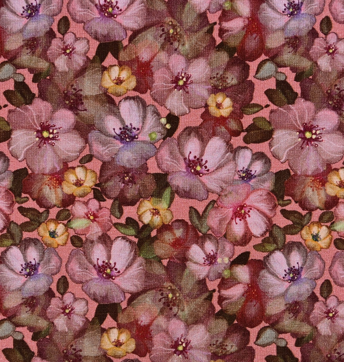 Jersey Digital Floral Shade Old Rose