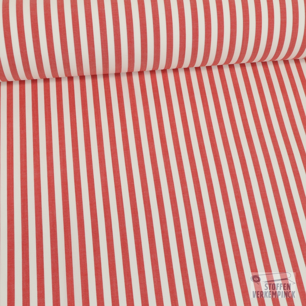 Popeline Easy Care 7mm. Stripes Red