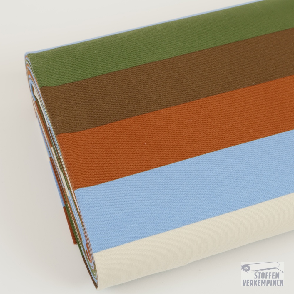 French Terry Print 46 mm. Stripes Hazel/Khaki