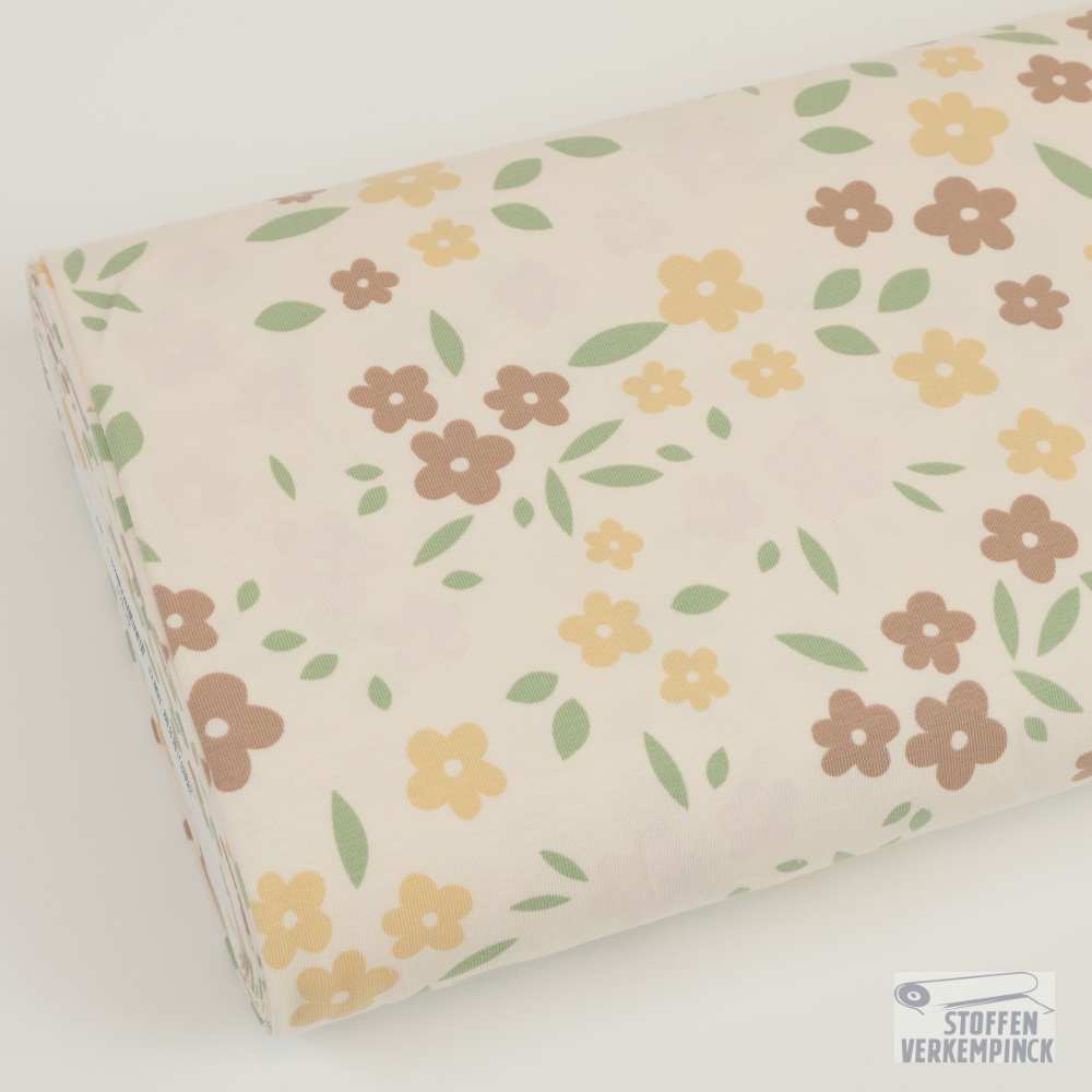 Jersey Print Flowers Pastel