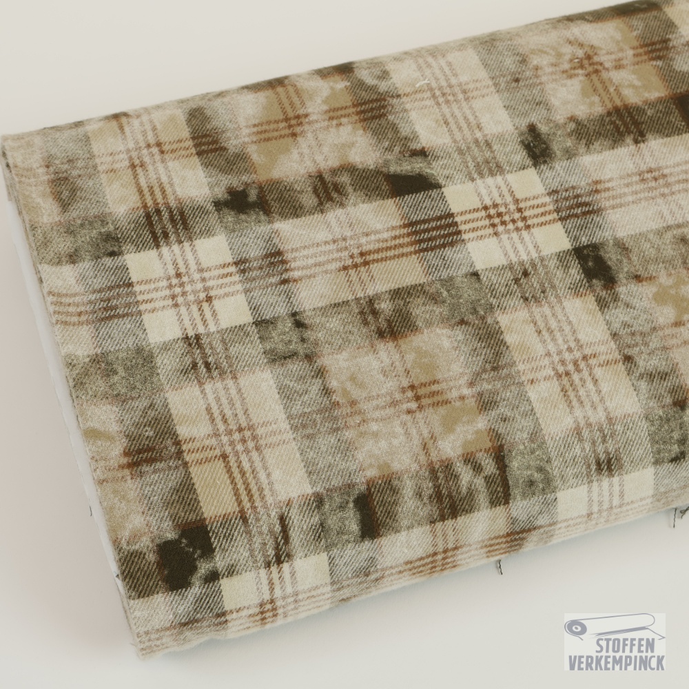 Flanel Print Double Face Checks Brown