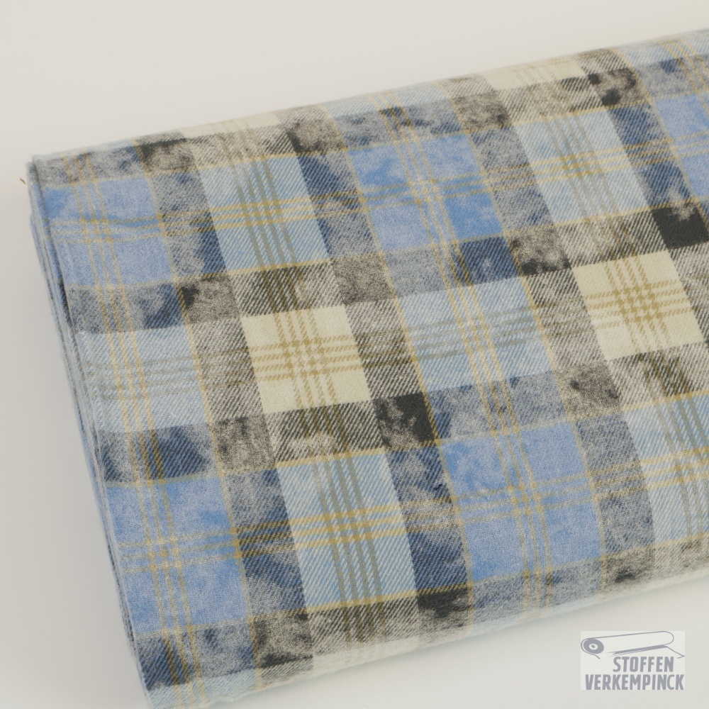 Flanel Print Double Face Checks Light Jeans