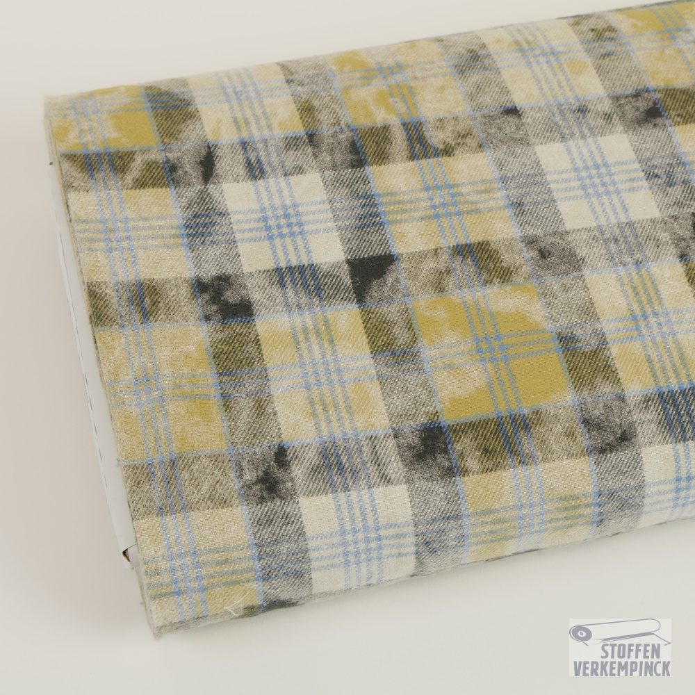 Flanel Print Double Face Checks Ochre