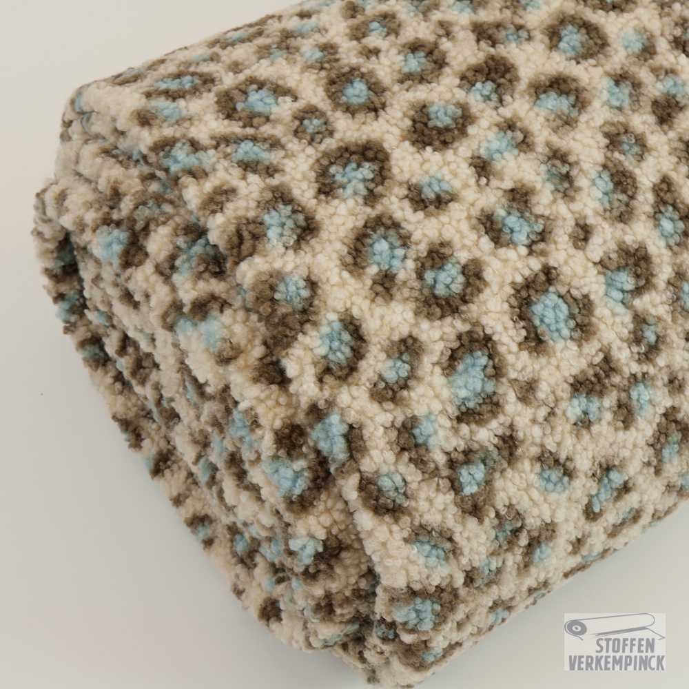 Teddy Fluffy Panther Ecru/Mint/Brown