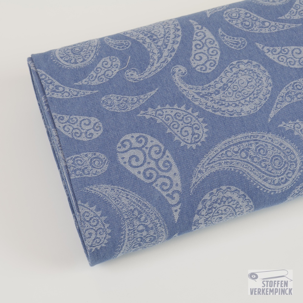 Jeans Jacquard Paisley Light Blue