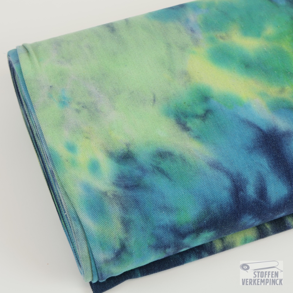 Heavy Jeans Tie-dye Aqua/Navy/Lime