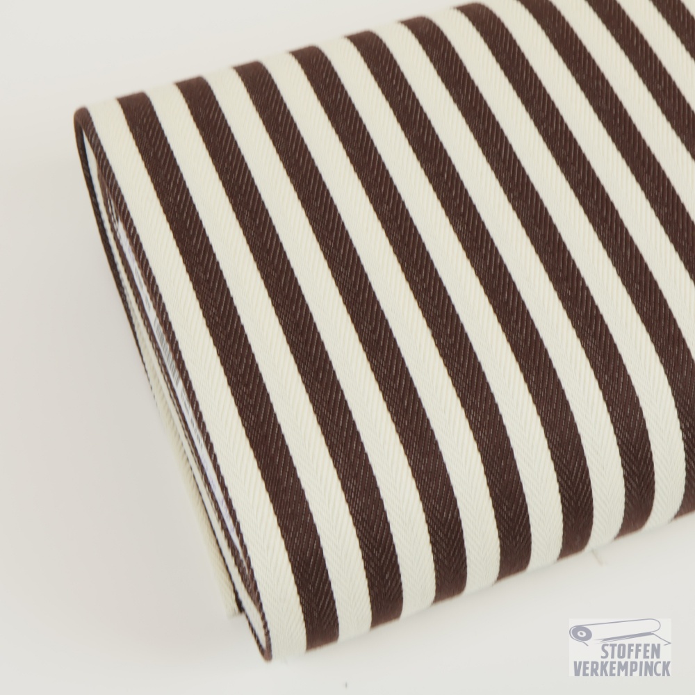 Herringbone Canvas 12 mm. Stripes Brown