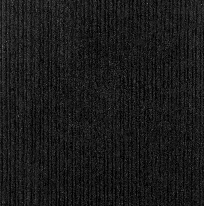 Corduroy Soepel Stretch High-Low Rib Black