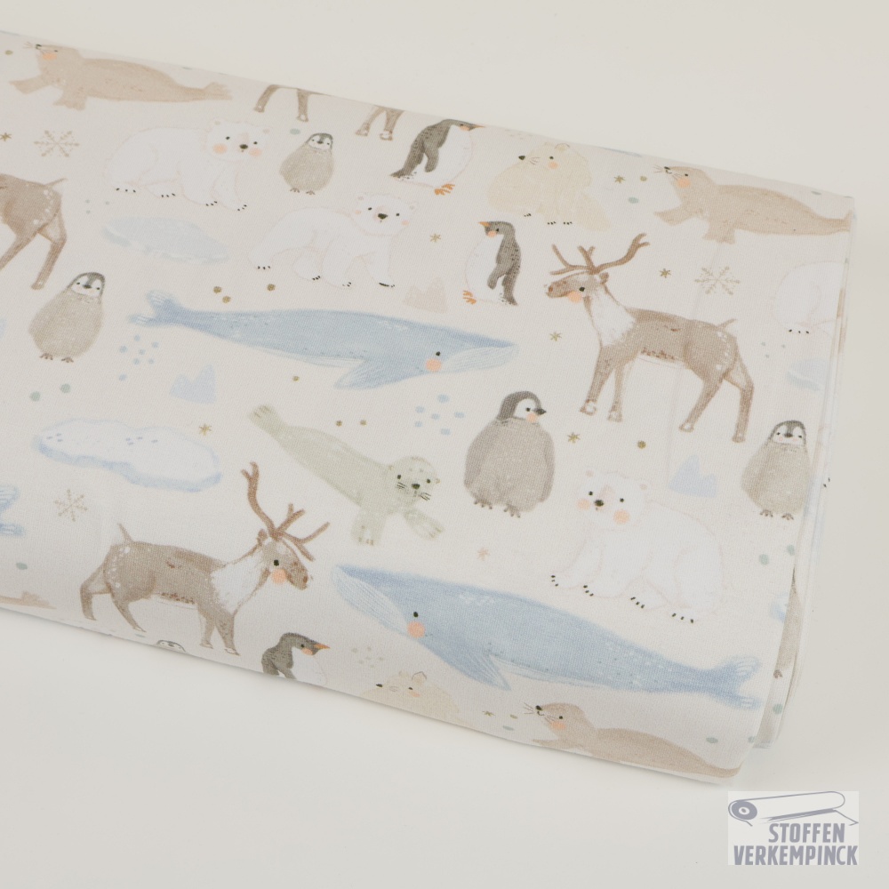 Jersey Digital Print Polar Animals - White