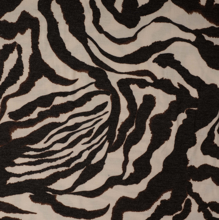 Jersey Print Flora Coffeebrown/Ecru
