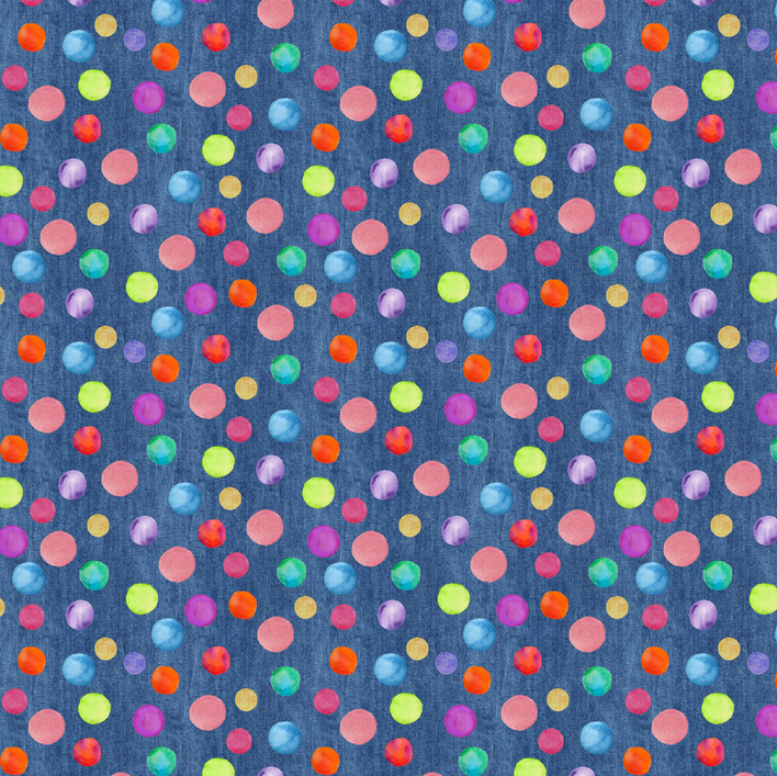 French Terry Digital Dots Denimblue