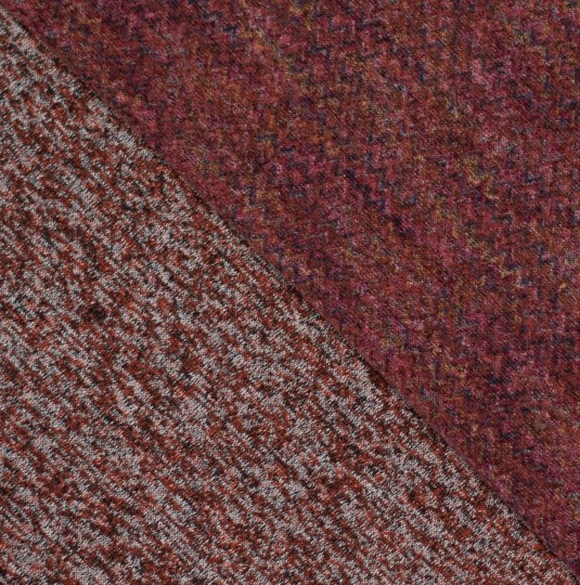 Jersey Polyester/Katoen Brushed Melange Bordeaux